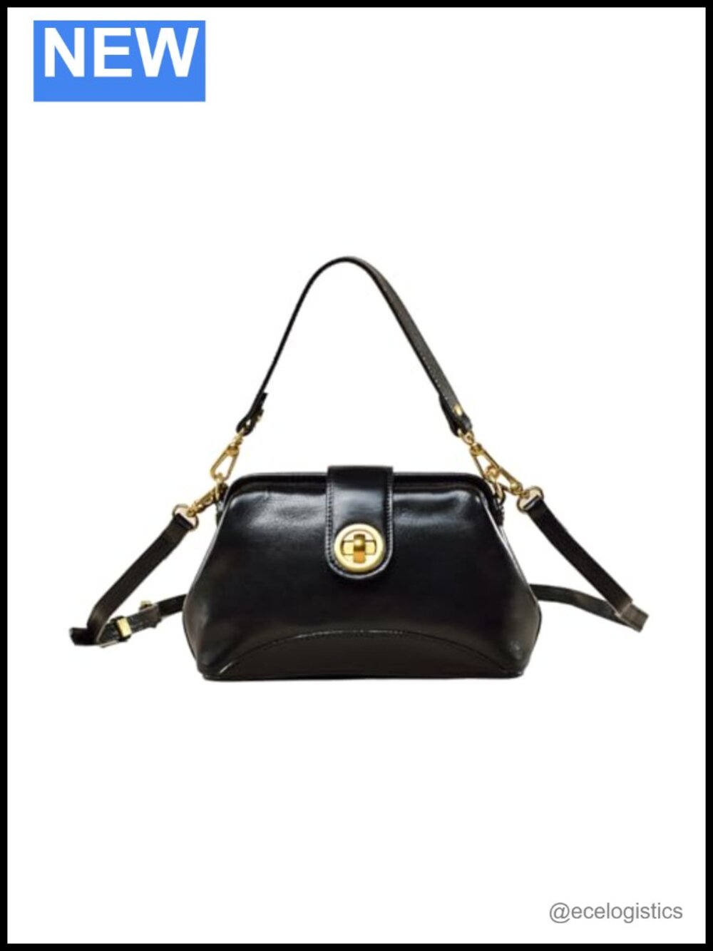 Genuine Leather Doctor Bag Top Handle Crossbody Purse Small Designer Commuter